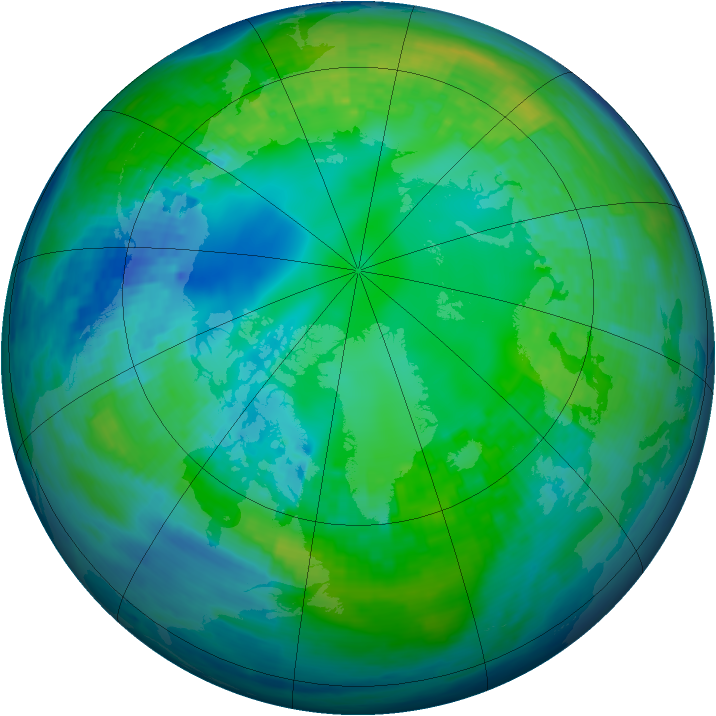 Arctic ozone map for 04 November 2003